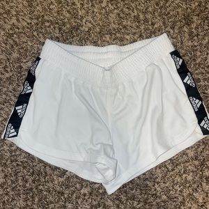 White Adidas athletic shorts